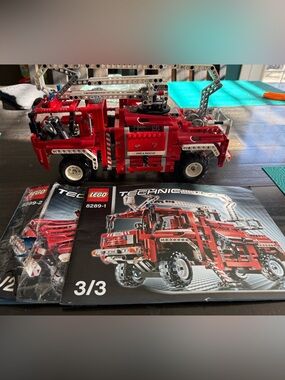 Lego Technic Red Fire & Rescue Truck with Silver Accents